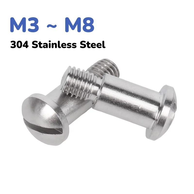 GB946 304 Stainless Steel Spherical Slotted Shaft Screw/Shoulder Stepped Equal Height Bolt M3 ~ M8 Limit Screw