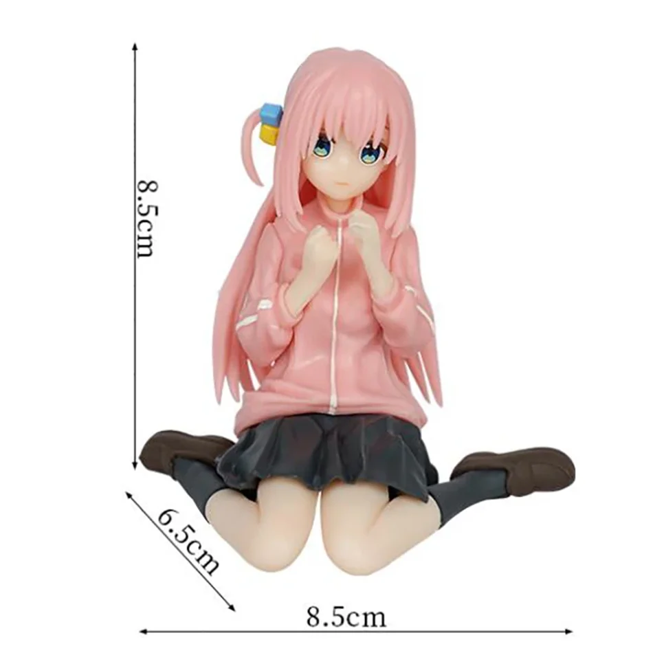 The 8cm Bocchi the Rock Hitori Gotoh Anime Figure Kawaii Sitting Melancholy Girl Action Figures PVC Adult Collection