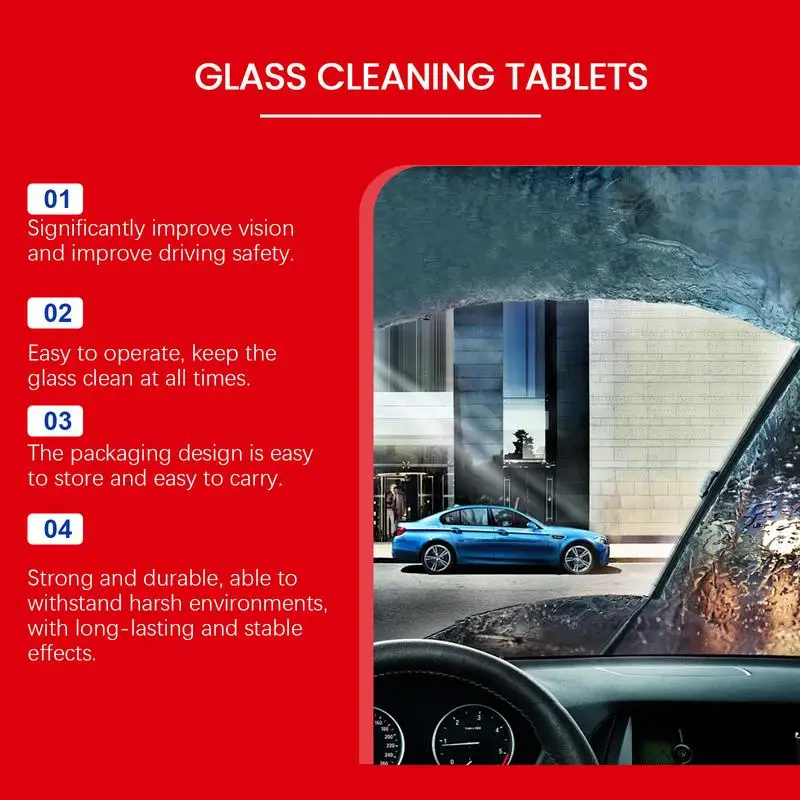 Wiper Fluid Tablets Solid Tablets Oil Film Cleaner Windshield Washer Windshield Washer Concentrated Effervescent Wiper Tablet - Image 5