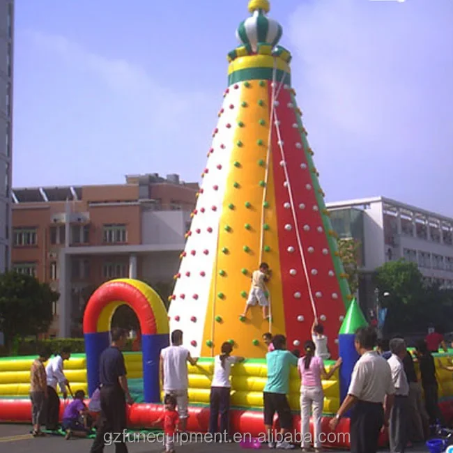 2019 Popular Exciting customized Inflatable rock climbing wall challenge crazy game crown inflatable climbing wall for sale