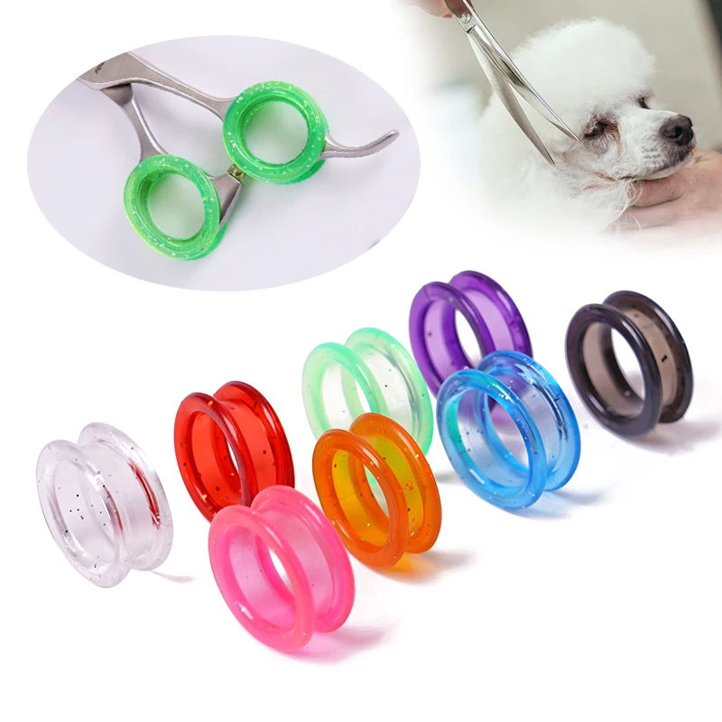 5Pcs/Set Silicone Finger Rings for Cat Dog Hair Scissors Protector Colorful Pet Grooming Scissors Protecting Finger Protector