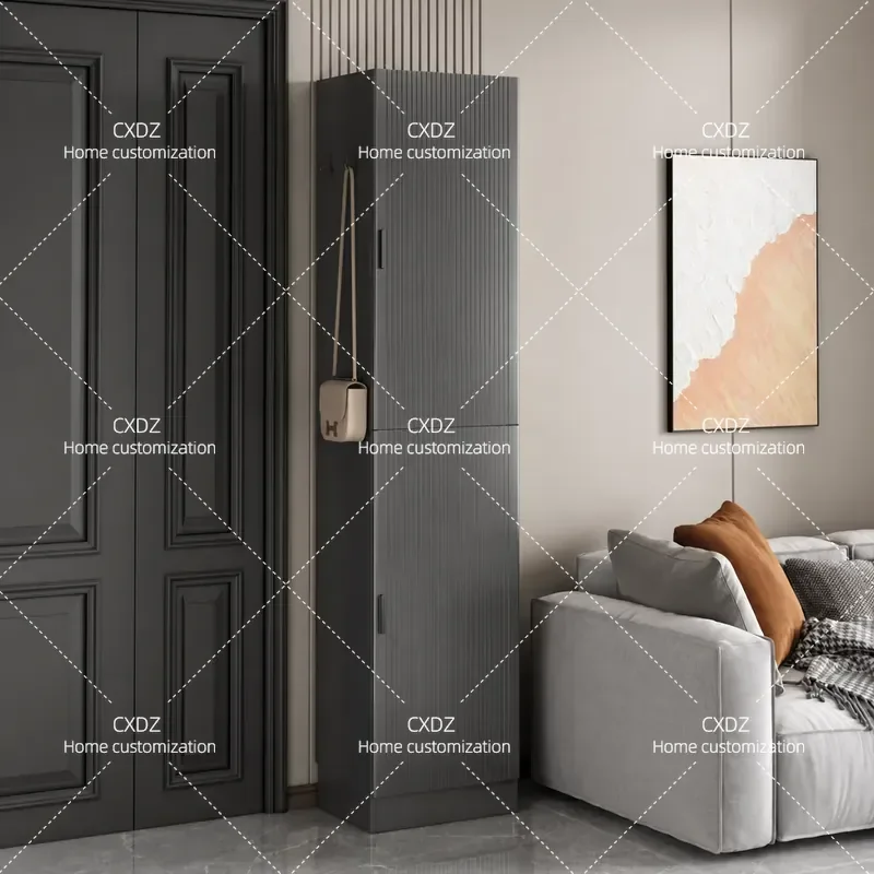 Narrow Shoe Cabinet for Small Apartment Vertical Storage Rack Slim Entryway Organizer Raised Bottom Locker Space Saving