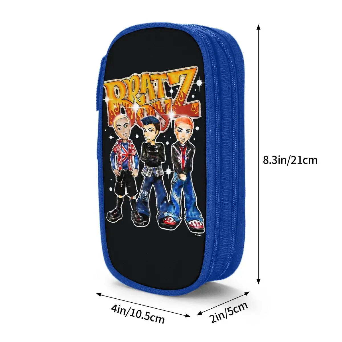 Bratz Boyz Group Shot Punk England Pencil Case Big Pencil Pouch Boy Girl Double Layer Fashion Back To School Pencil Cases Design