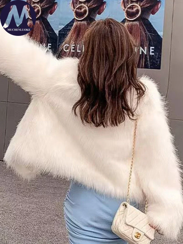 Damesbontjas Herfst Winter Nieuwe Koreaanse mode Imitatie van Vos Pluche warme jas Casual losse straattrends Damesjassen