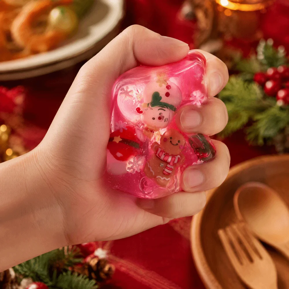 Christmas Theme Maltose Fidget Cubic Shape Bright Colors Anti-stress Sensory Stress Relief Slow Rising