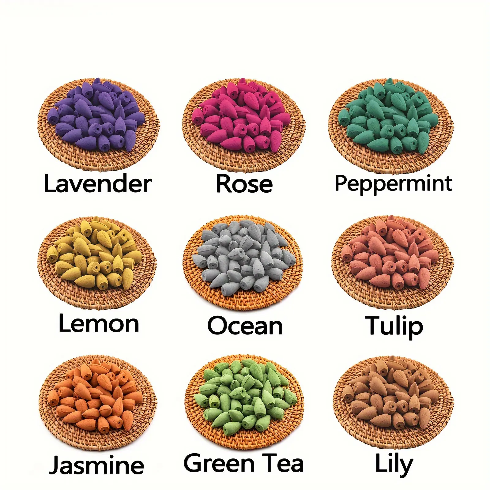 60/120/300pcs Backflow Incense Cones, Floral Tower Incense, Lavender Sandalwood Osmanthus, Deodorizing and Eliminating Odors, Bu