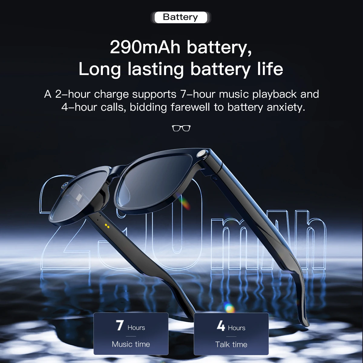 2025 800 واط كاميرا النظارات الذكية AI ترجمة ChatGPT مساعد صوتي BT دعوة سماعات الموسيقى تسجيل الفيديو آيفون Xiaomi