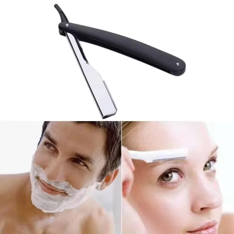 1 Set Stainless Steel Foldable Manual Razor | 10-Pack Replacement Blades | Men's Grooming Essential for Smooth&Close Shave C633