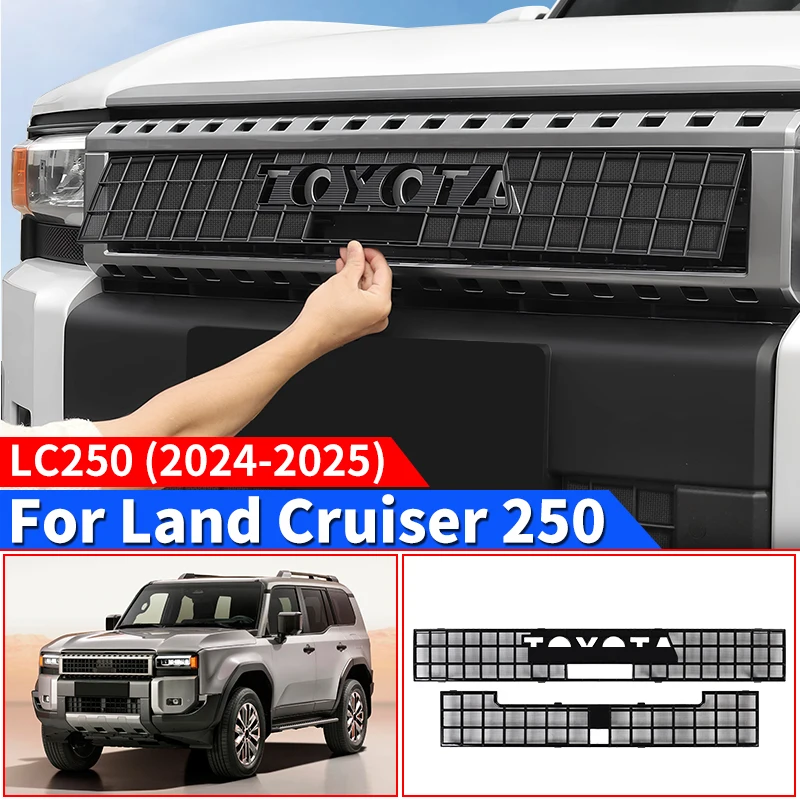 

For Toyota Land Cruiser 250 2024 2025 1958 Prado LC250 FJ250 Front Grill Anti-mosquito Sand-Proof Stone Net Exterior Accessories