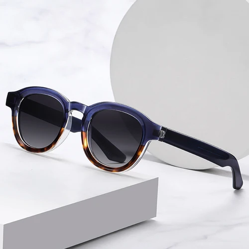 Imagen 2 del producto SHAUNA, nuevas gafas de sol ovaladas de lujo para mujer, gafas de sol polarizadas a la moda transparentes antiluz azul, gafas de sol Punk para hombre, gafas de sol UV400