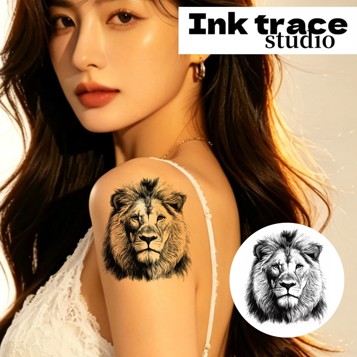 Lion Temporary Tattoo Magic Waterproof Semi-Permanent Sticker New Technology Lasts up to 15 Days