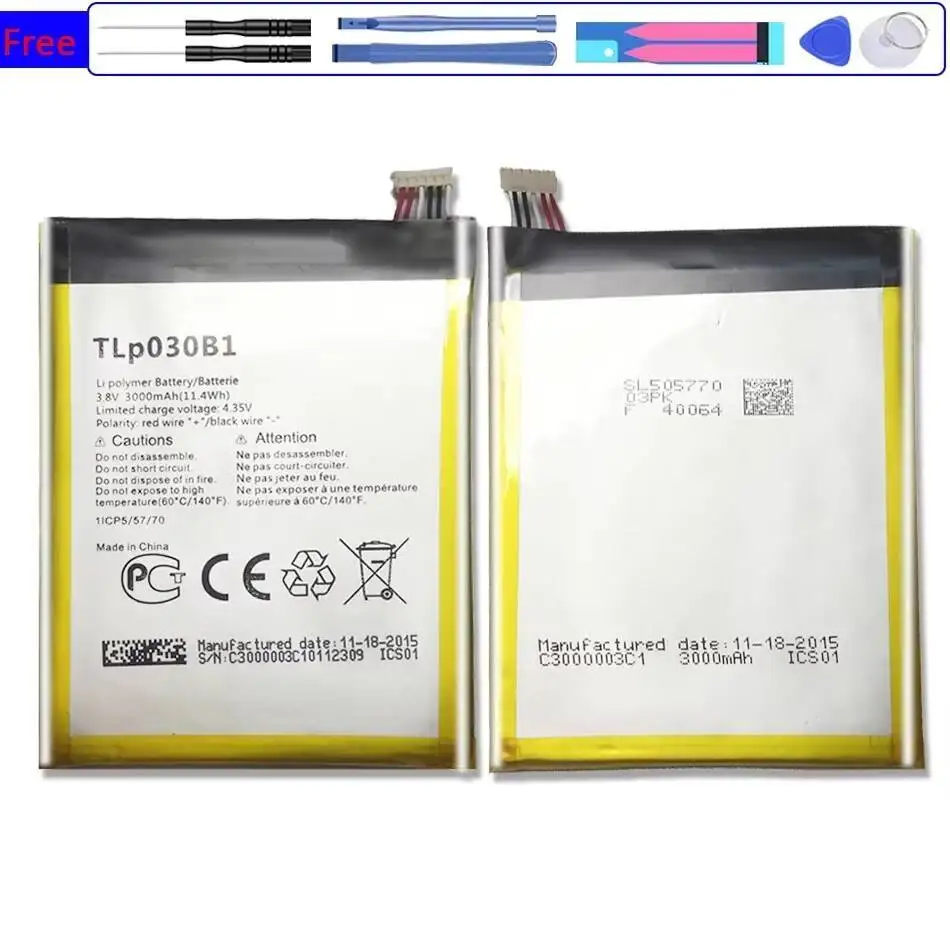 

Аккумулятор мобильного телефона для Alcatel One Touch Pop S7 OT 7045 7045Y, надежная замена Tlp030b2 Tlp030b1, мощность 3000 мАч