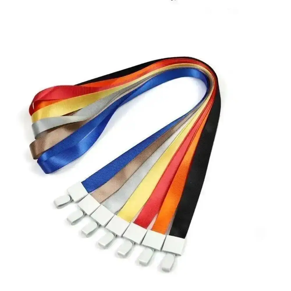 10pcs Id Card Badge Holder Necklace Magnesium Aluminum Alloy Metal Buckle + Polyester Lanyard, Customize