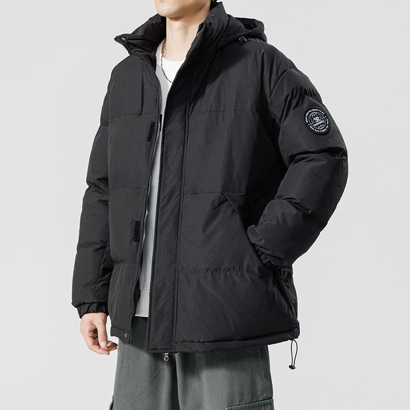 

Winter Parka Men's Fashion Long Coats Waterproof Cold-proof Cotton-padded Casual Thickened Warm Hooded Jacket Mens Winter Jacket