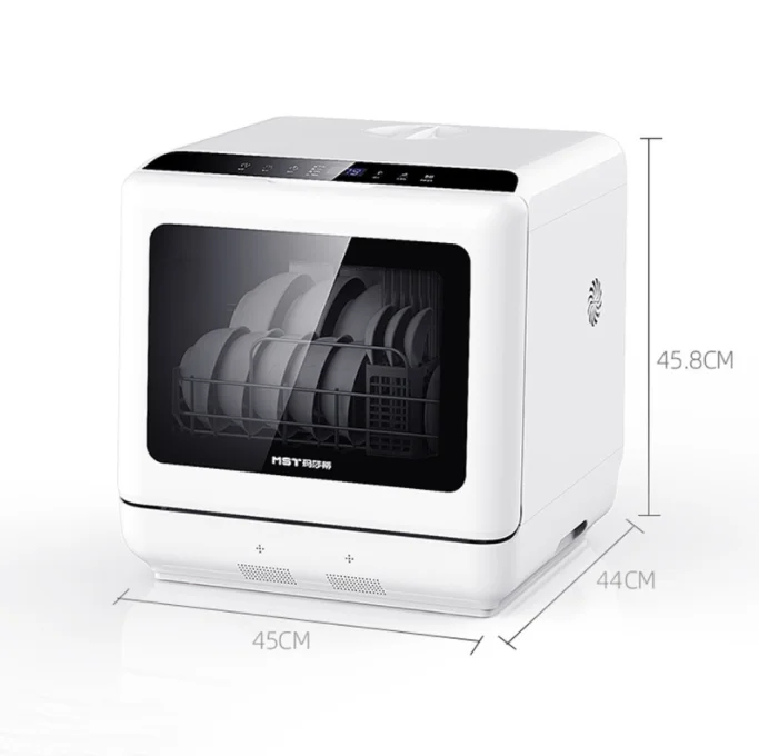 2023 Home Mini Countertop New Designs Dishwasher High Temperature Intelligent Ptc Hot Air Drying Fully Automatic Dish Washer