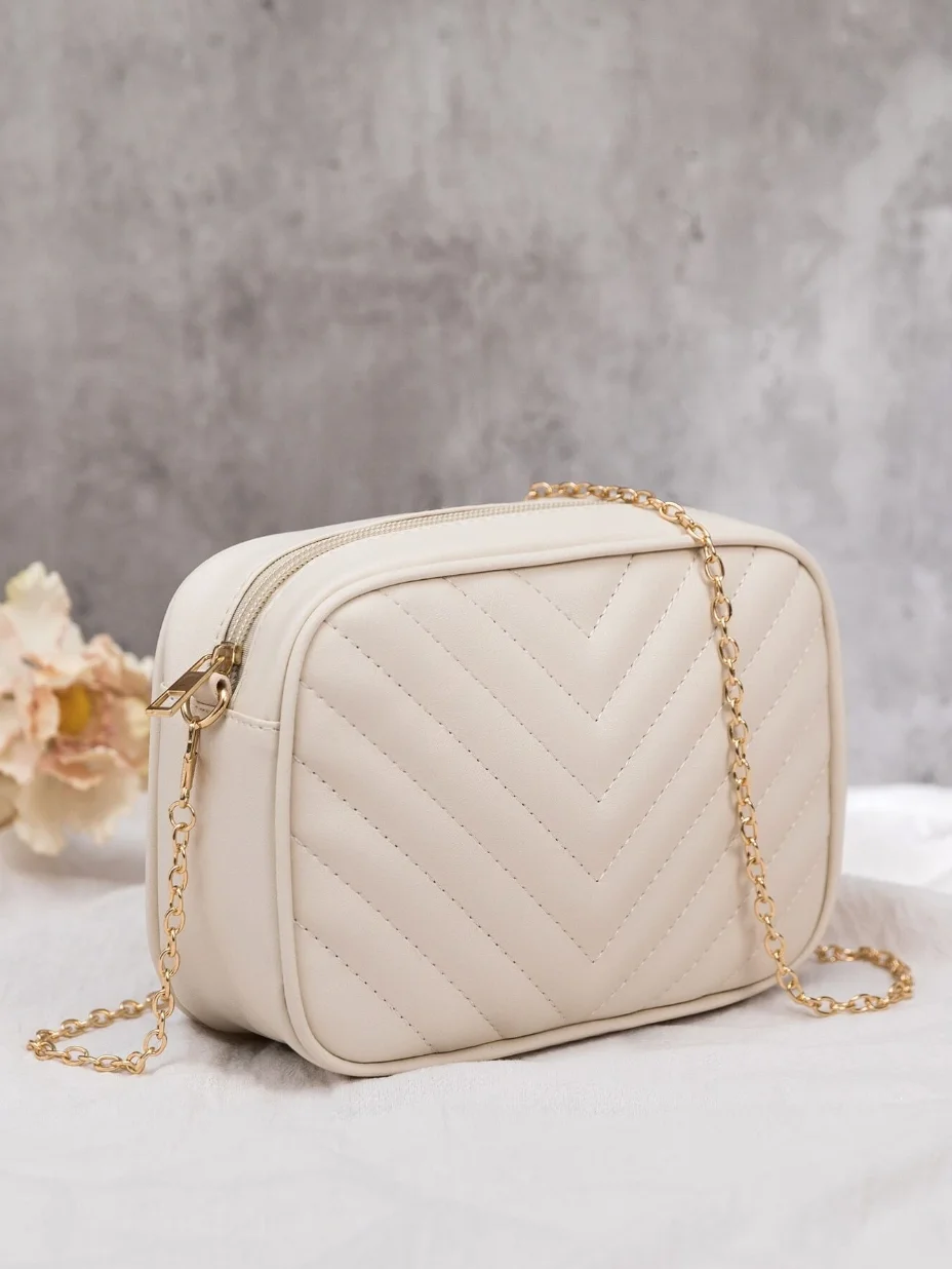 Women Bags Mini Chevron Chain Crossbody Bag Casual Shoulder Bag,Square Zipper Bag Handbags For Women 2023 New