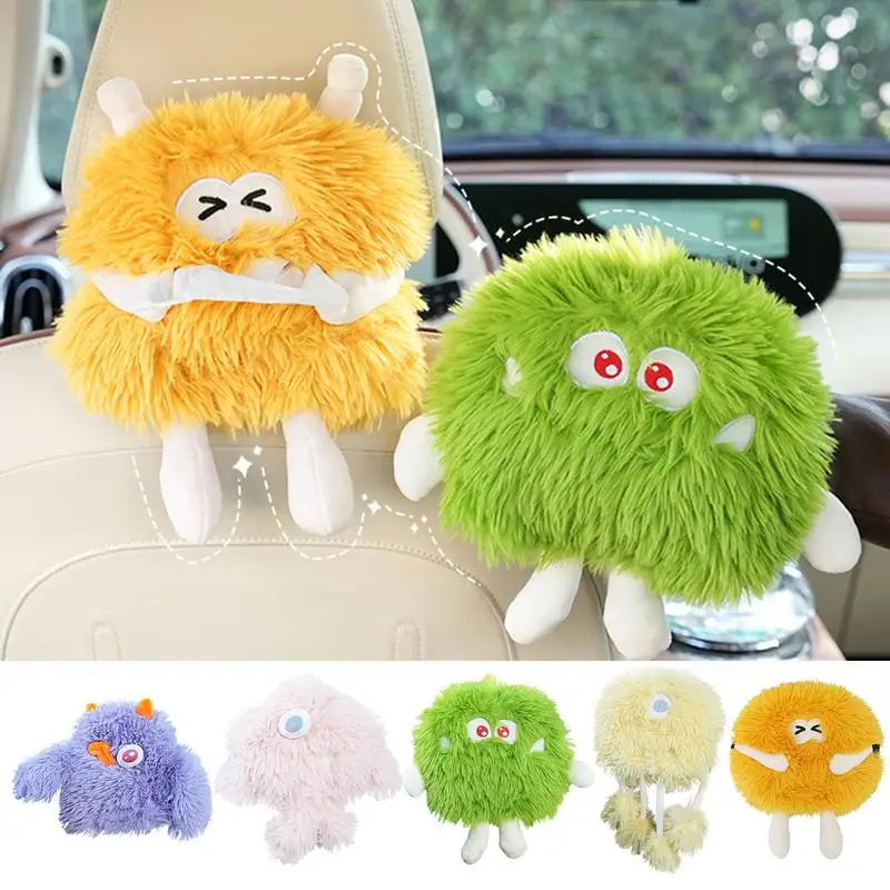 Anime Cartoon Cute Tissue Cover Car Tissue Box Soft Plush Hairy Ornaments Decorations Napkin Paper Holder Boxes Car Accessories