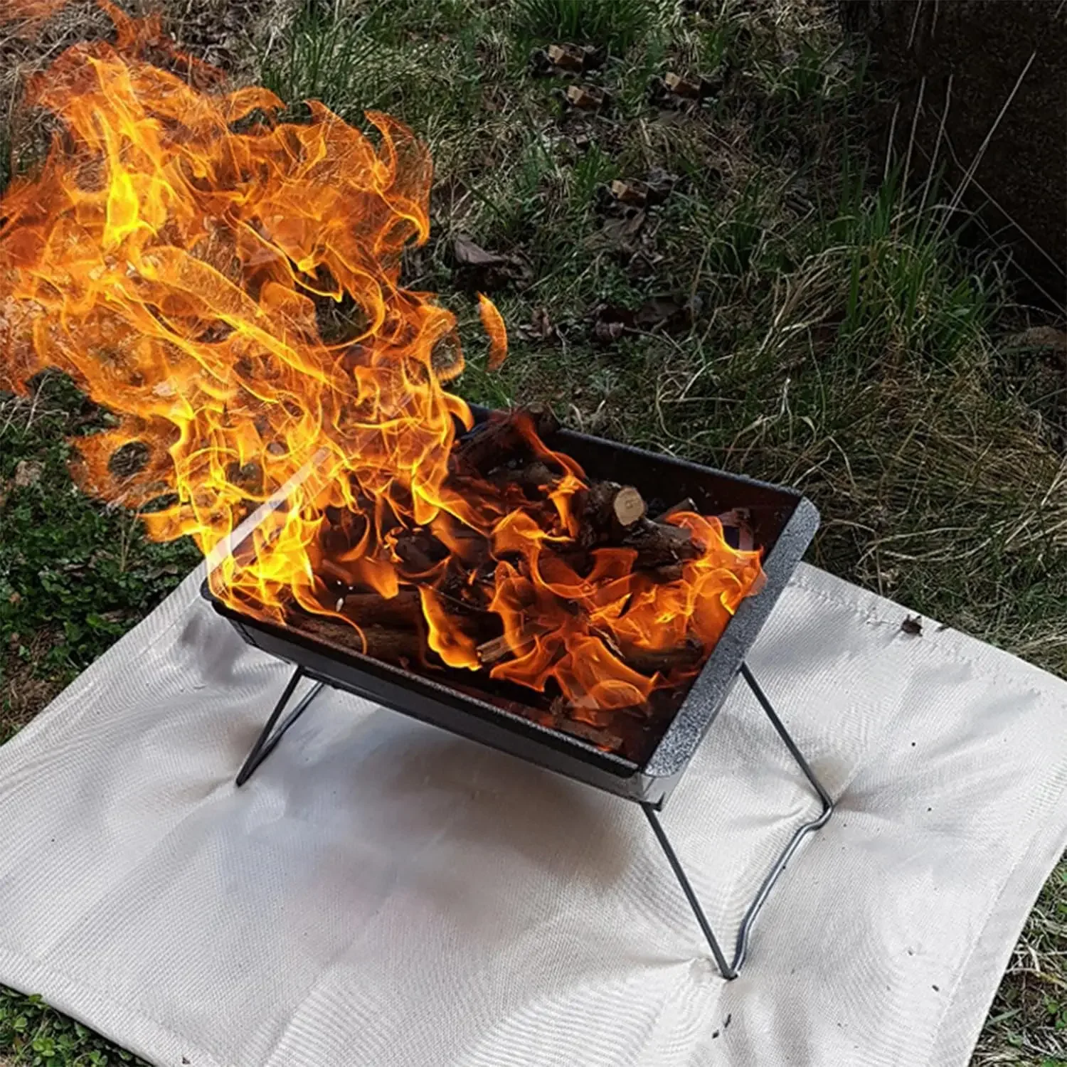 

Fire Pit Mat Compatible with Stove Heat Resistant Rug for Outside Indoor Wooden Deck Grass Lawn Protection camping supplies