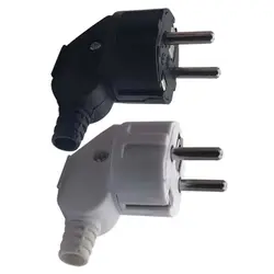 16A Elbow Grounding EU Wiring Power Plug German France Assembly Power Cord Connector Russia Detachable Schuko Plug Black White