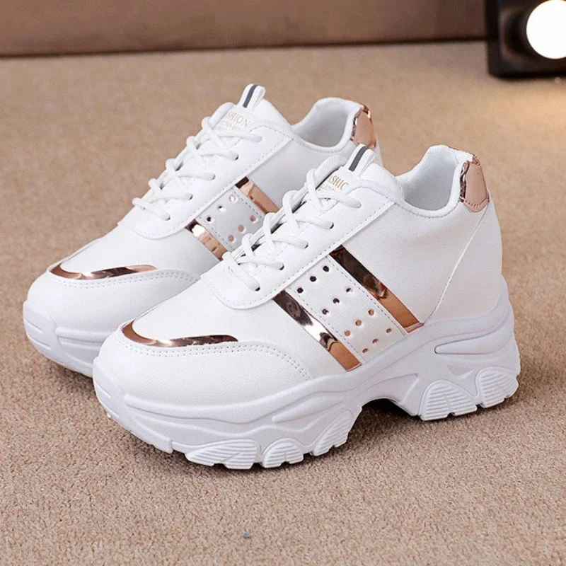 Women's Sneakers Summer Wedge Casual Shoes PU Leather Lace Up 2024 Womes Vulcanized New Outdoor Sneakers Anti-slip Zapatillas