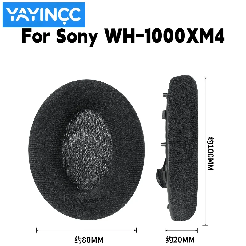 YAYINCC Ersatz-Ohrpolster aus Flanell mit Schnalle für Sony WH-1000XM4 Kopfhörer, Reparaturteile, kein Haarausfall. – Detail 2
