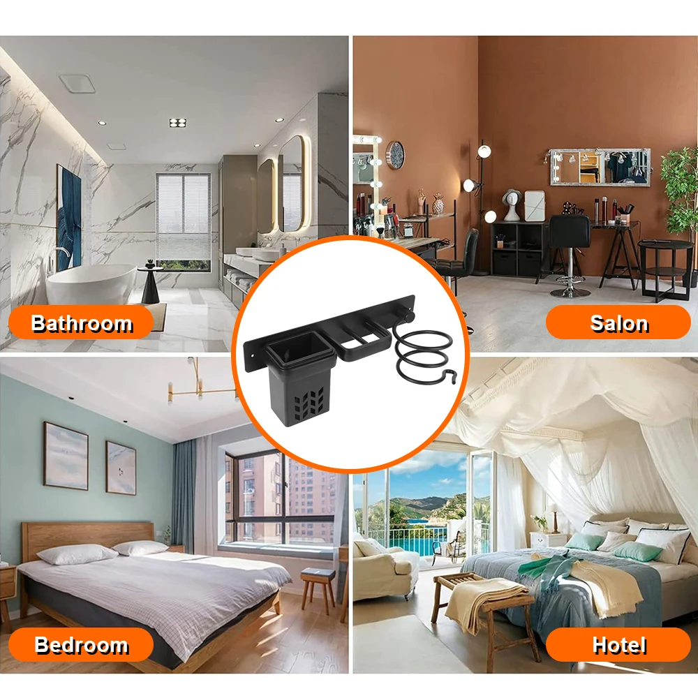 Hair Dryer Holder Rack Wall Mounted Storage Box Bathroom Hair Care Tool Storage Holder Hair Straightener Holder