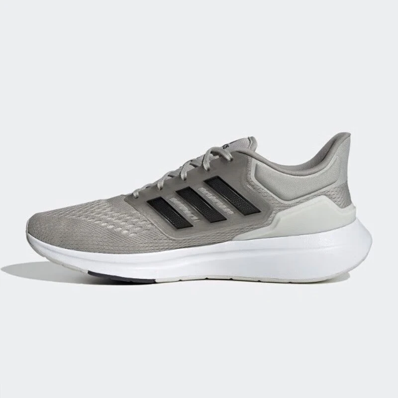 Adidas EQ21 series comfortable fabric shock-absorbing, anti slip, wear-resistant low top men's running shoes, gray