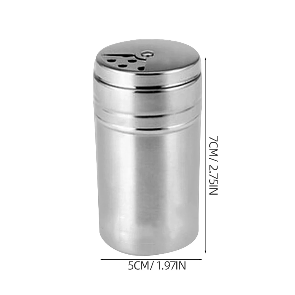 

Stainless Steel 5cmx7cm Rotating Salt Cans Seasoning Cans With Rotating Cover Cover Sugar Salt Pepper Shaker Powder Storage