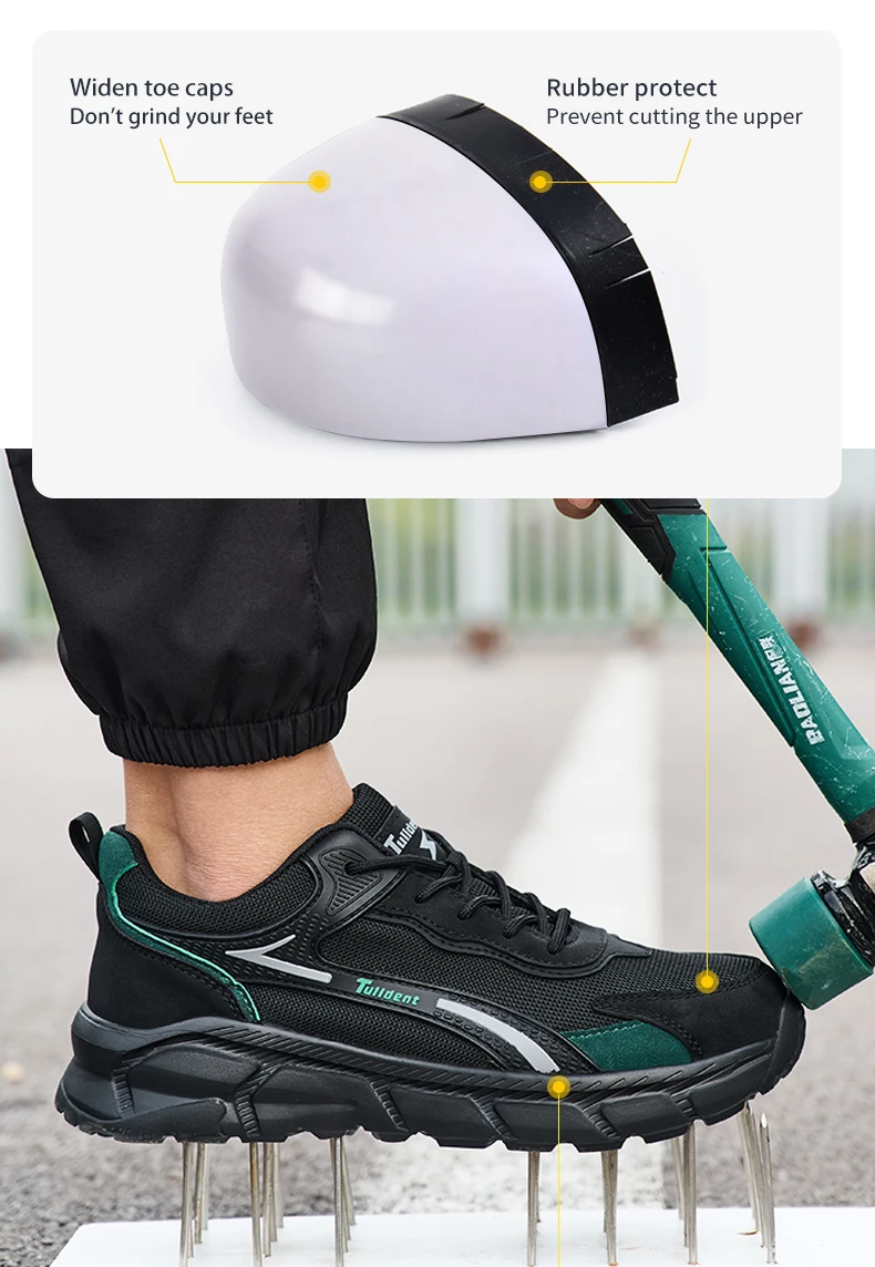 Neue Sicherheitsschuhe, durchtrittsichere Arbeitsschuhe, modische Sicherheitsschuhe, Schutzschuhe für Herren, Arbeitsstiefel – Detail 6