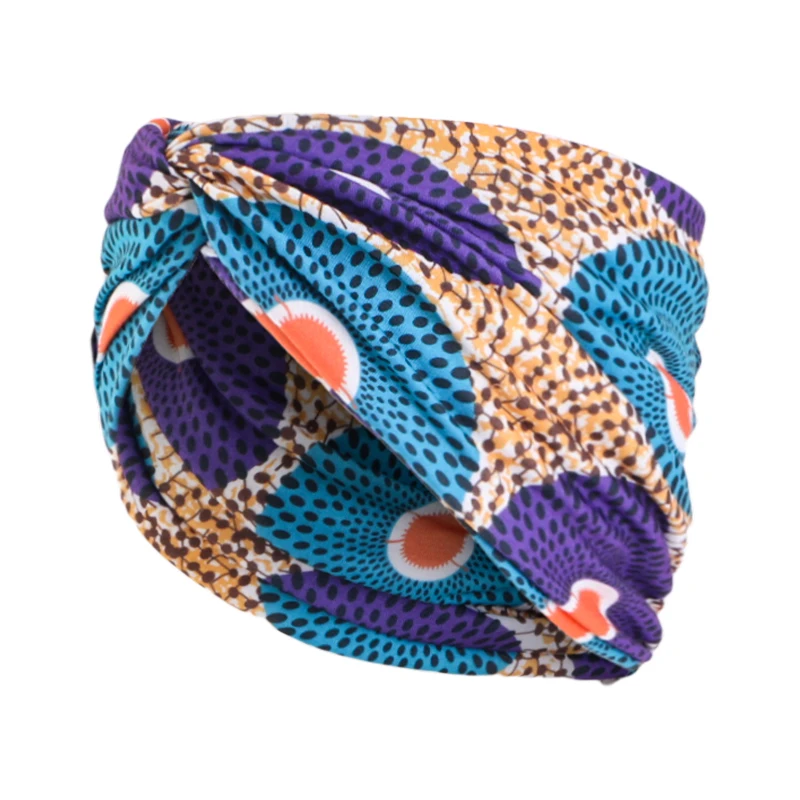 African Printed Twist Headband Women\'s Sports Elastic headwrap Hair Scarf Wide Stretch Hair Band Bandanas Hair Accessories