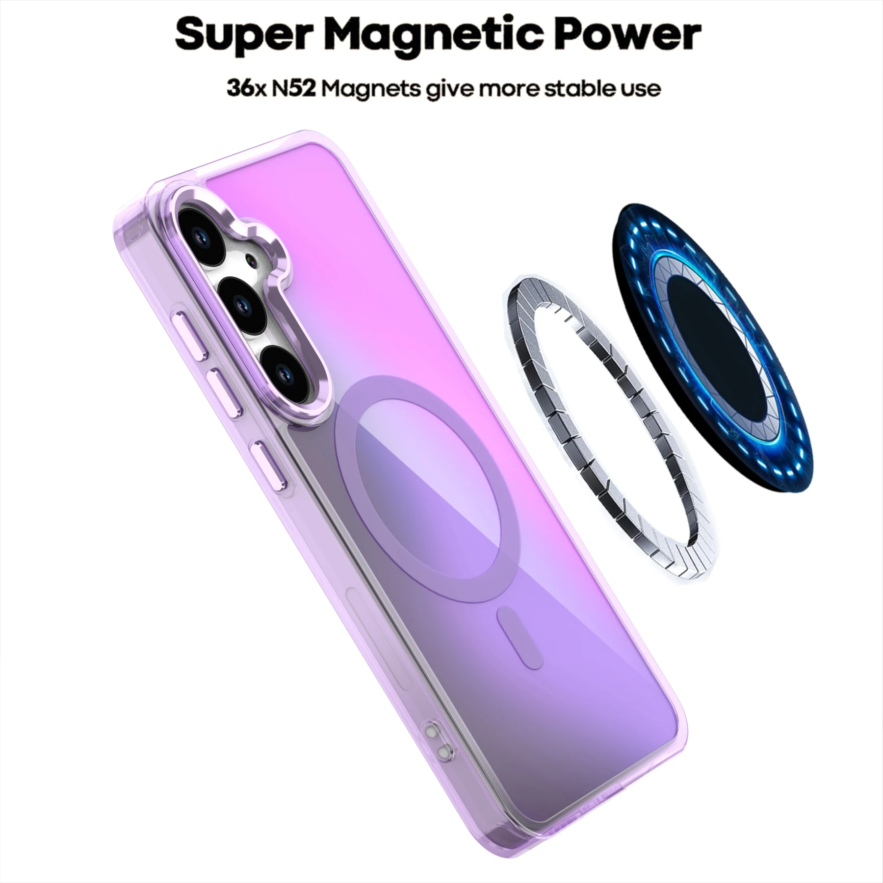 موضة الليزر التدرج للصدمات المغناطيسي Magsafe جراب هاتف لسامسونج S25 FE S24FE S23 FE A17 A56 A36 A26 A16 A06 غطاء #5