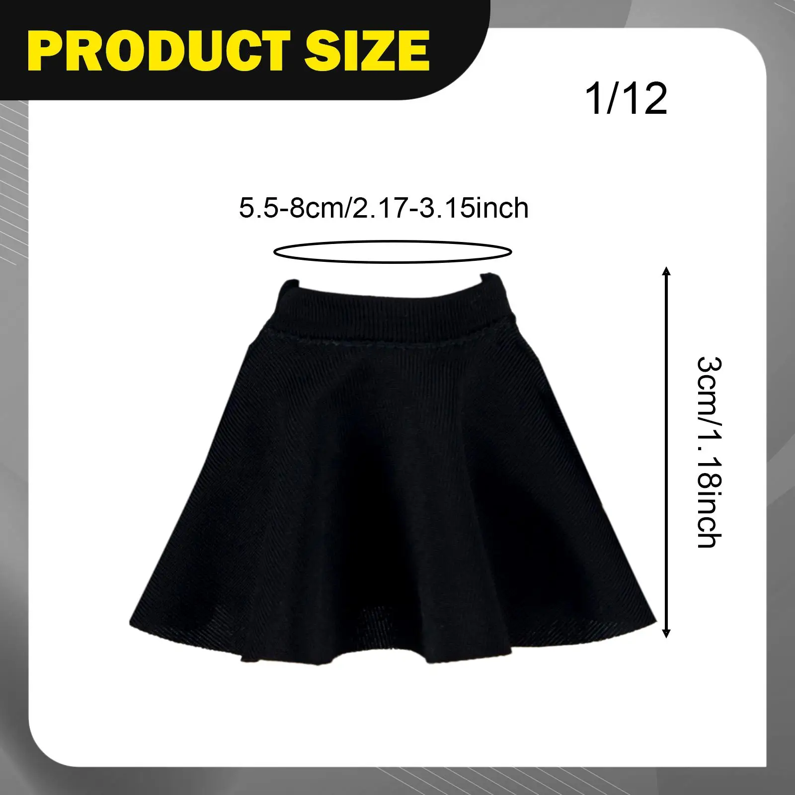 1/12 스케일 액션 피규어 옷 짧은 치마 미니어처 패션 드레스 6인치 여성 인형 및 장난감 액세서리