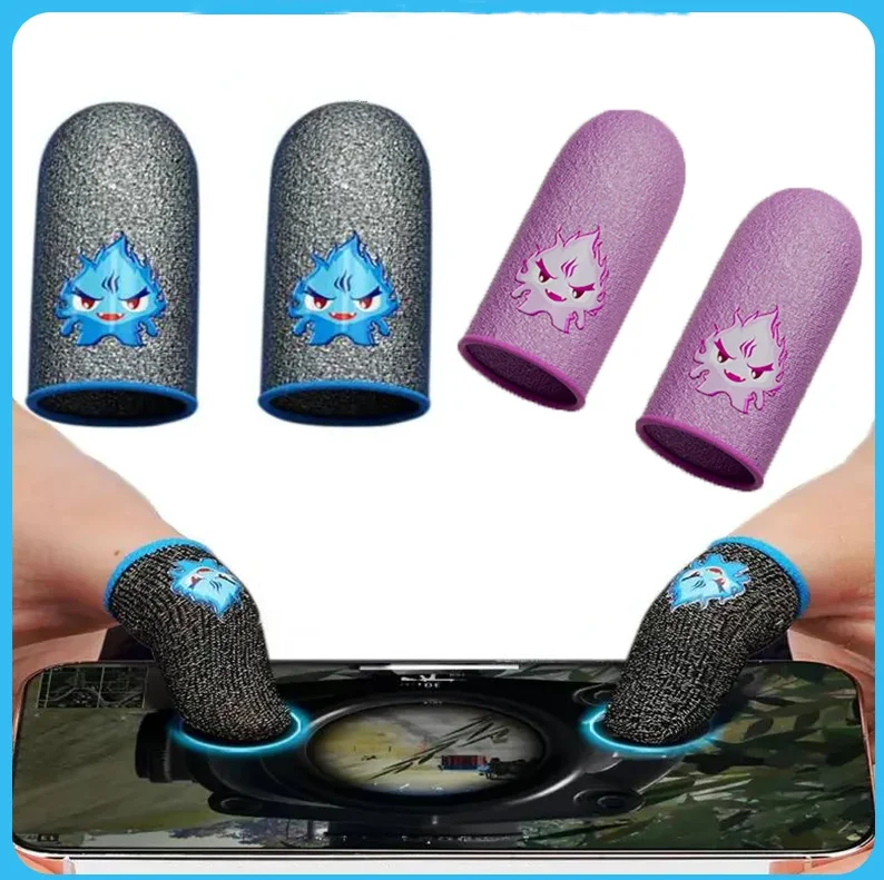 1pair Gaming Luminous Finger Sleeve Breathable Fingertip Cover For PUBG Mobile Games Touch Screen Finger Cots Cover Mobile Touch