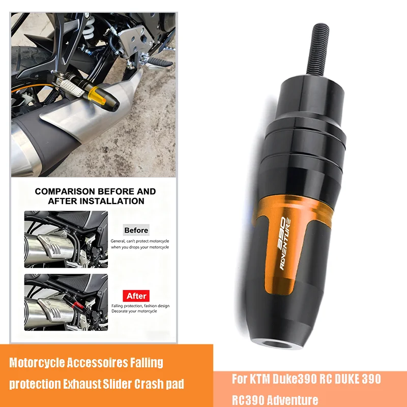 

For KTM Duke390 RC DUKE 390 RC390 Adventure ADV 390 Motorcycle Accessories CNC Frame Exhaust Sliders Crash Pad Falling Protector