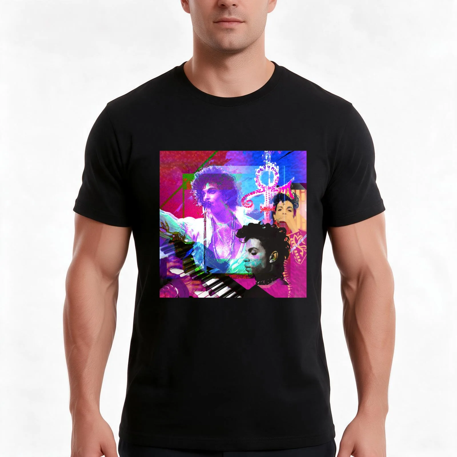 Viola love - digital art by IonaArtDigital T-Shirt Summer Casual Cotton Tee Oversized Streetwear Tops Vintage Graphic Print