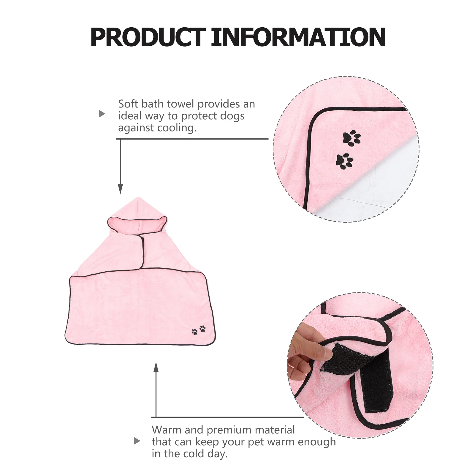 

Pet Bathrobe Thickened Coral Fleece Absorbent Warm Dog Bath Towel Quick Drying Pet Cleaning Towel Dog Bathrobe