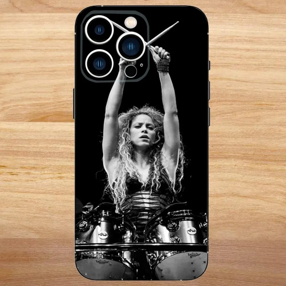 歌手 S-シャキラス電話ケース iPhone 16、15、14、13、12、11、ミニ、プロ、SE、MAX ホワイトマット耐衝撃カバー