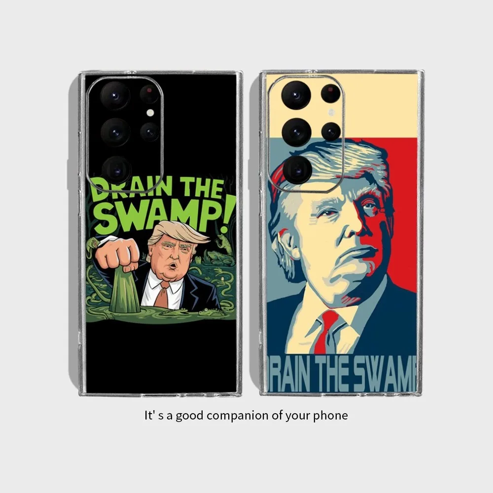 Drain The Swamp2024 Trump Phone Case For Samsung Galaxy S24 Ultra S22 S23 Ultra S21 S20 5G Protective Silicone TPU Funda