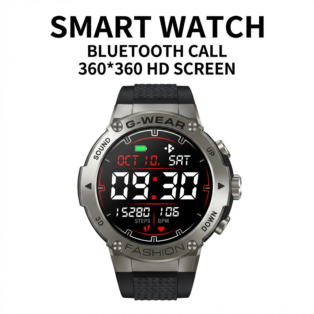 

Новые умные часы для мужчин, 360*360 HD, Bluetooth, вызовы, воспроизведение музыки, спортивный фитнес-трекер, умные часы с длительным режимом ожидания для Android IOS