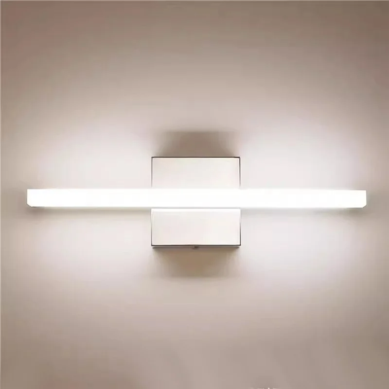 

AB42 Матовый светодиодный светильник с регулируемой яркостью для ванной комнаты, бар для туалетного столика, современные светильники длиной 16 дюймов над зеркалом 8 Вт