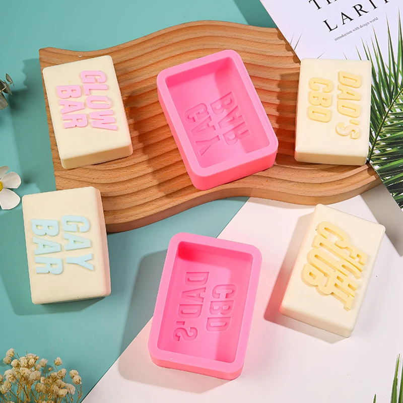 Fight Club Letters Soap Silicone Mold Rectangle Bath Bomb Lotion Bar Making Supplies Mould Cake Loaf Pan Accessories