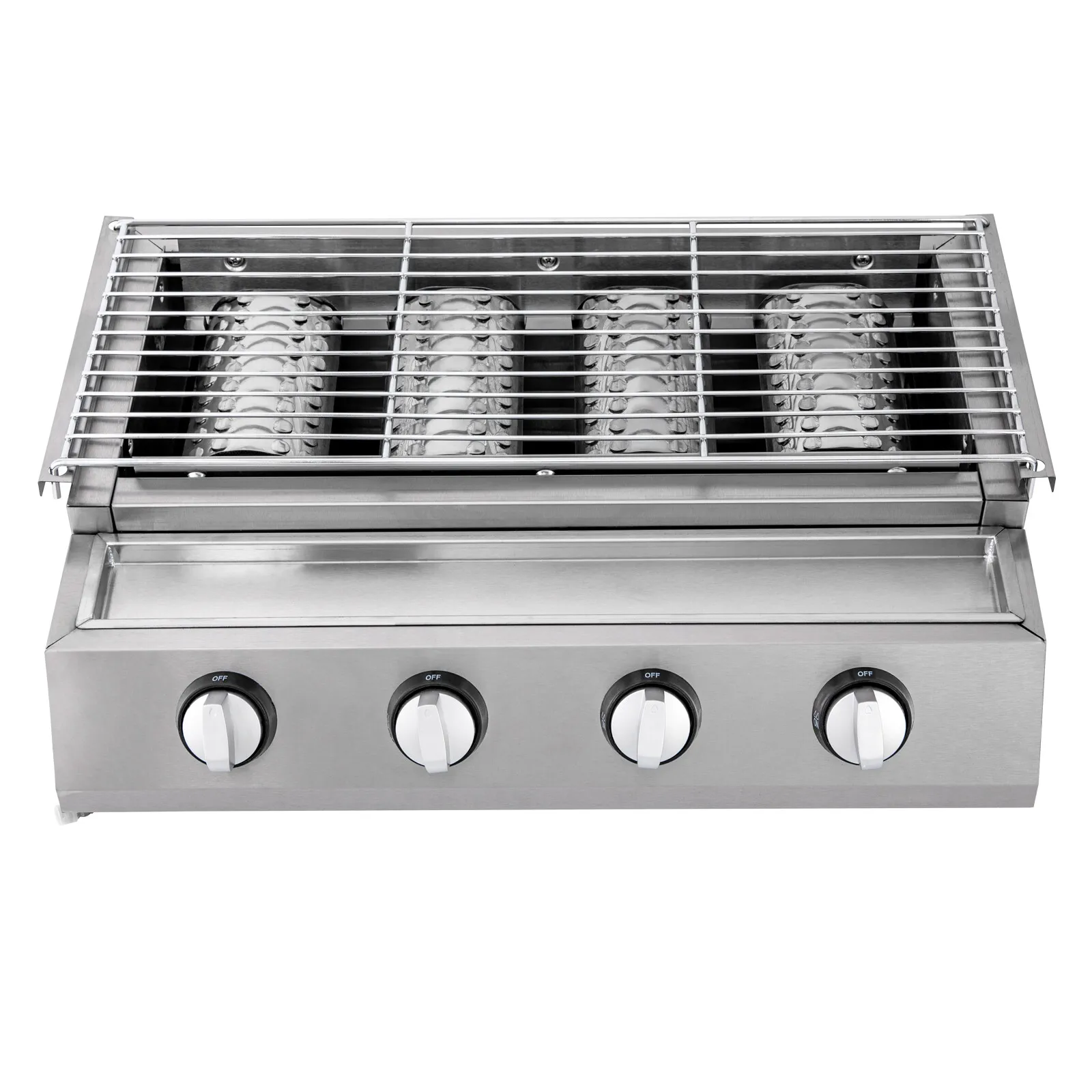 Gas BBQ Grill RVS Outdoor Kamp Picknick Barbecue Shish Kabob 4-pits