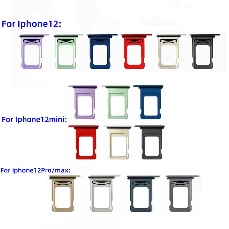

SIM Card tray For Iphone 12/12pro/12promax Card slot drawer Holder drawer chip card tray Sim Card Reader Socket For Iphone12mini