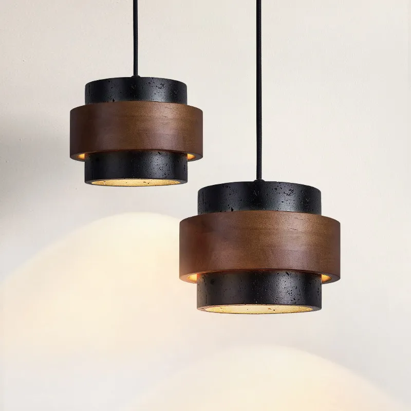 Black Hole Stone Pendant Light for Entryways Balconies and Bedrooms Lighting for High-End Bar Counters and Dining Areas