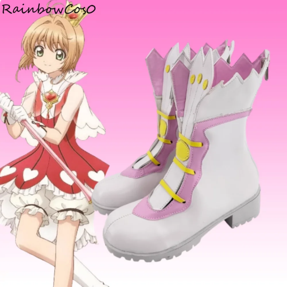 KINOMOTO SAKURA Cosplay Shoes Boots Game Anime Party Halloween RainbowCos0 W5252