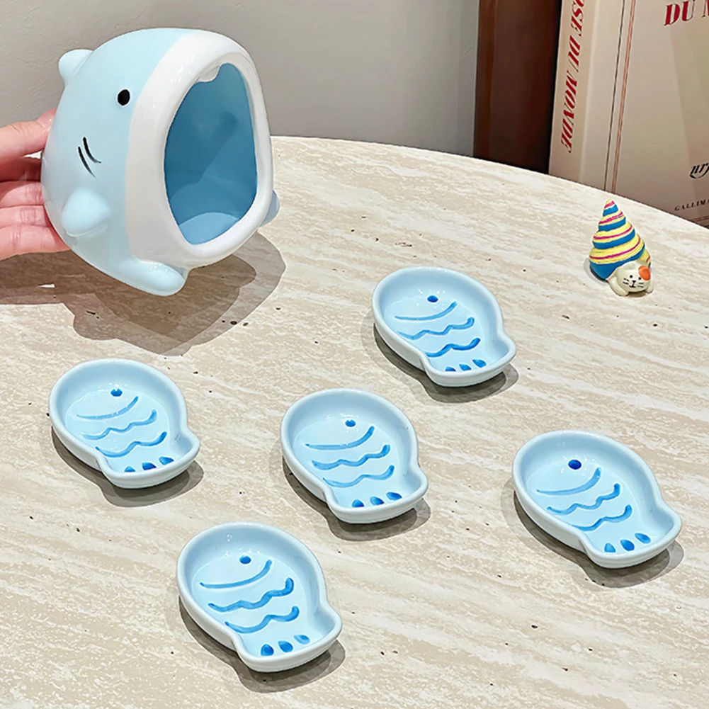 Cute Shark Sauce Seasoning Dish Ceramic Creative Cute Fish Shaped Condiment Dish Small Plates Tableware Home Kitchen Supplies