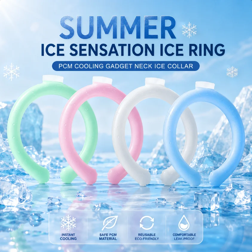 1 Pcs Cooling Neck Wraps, Reusable Ice Neck Cooler Wearable Neck Cooling Tube Neck Cooling Ring Hands Free Gel for Hot Weather