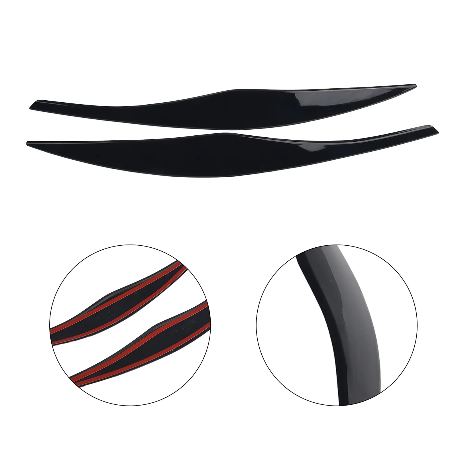 

Eyebrows Car Headlight 2Pcs Black Car Accessories Car Exterior Decorate Easy To Install High Quality Brand New
