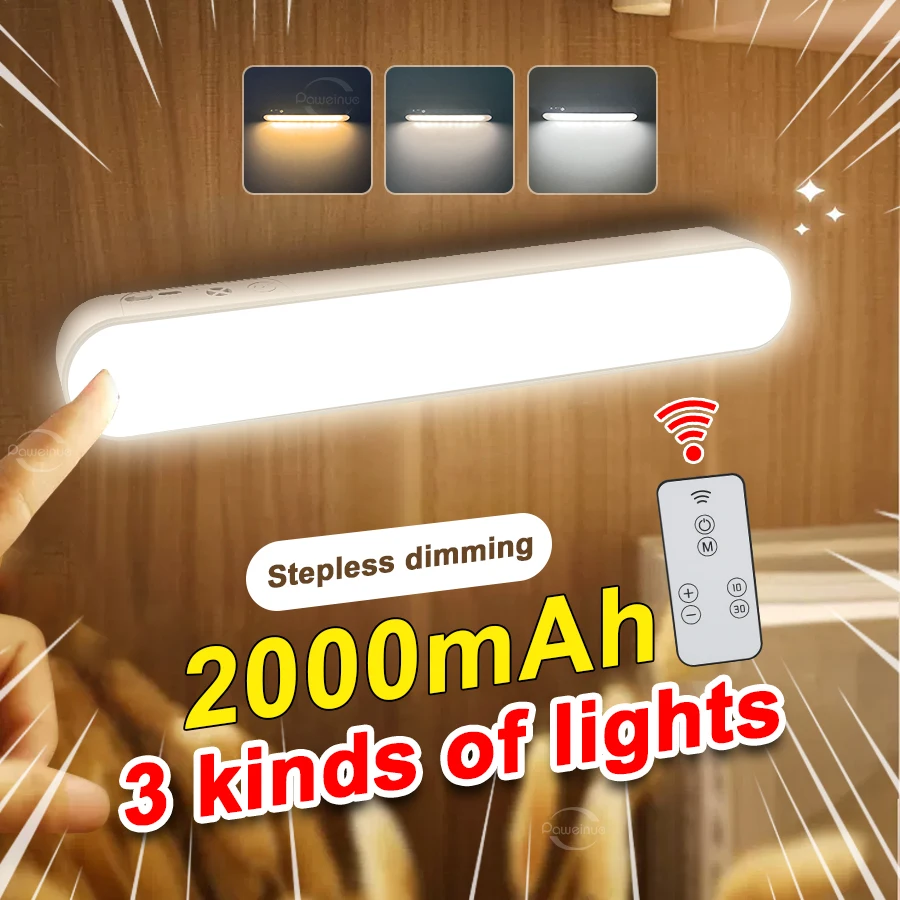 Rechargeable LED Desk Lamp Magnetic Dimming Table Lamp Battery Power Office Reading Night Light For Bedroom Closet Wardrobe Lamp