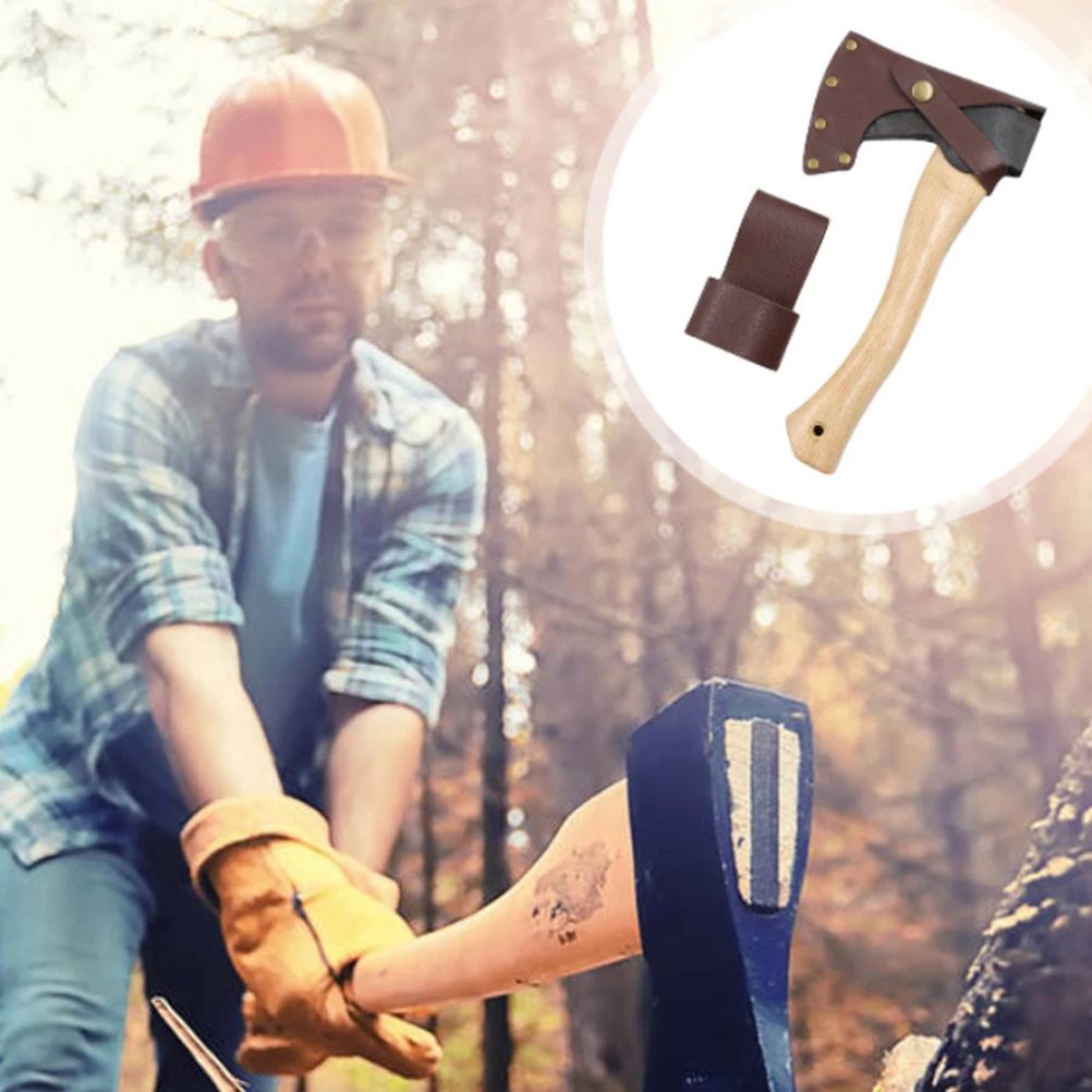 

Wood Handle Axe Brown Thickened Pu Protective Sleeve For Outdoor Camping Hatchet Tool Case Accessory